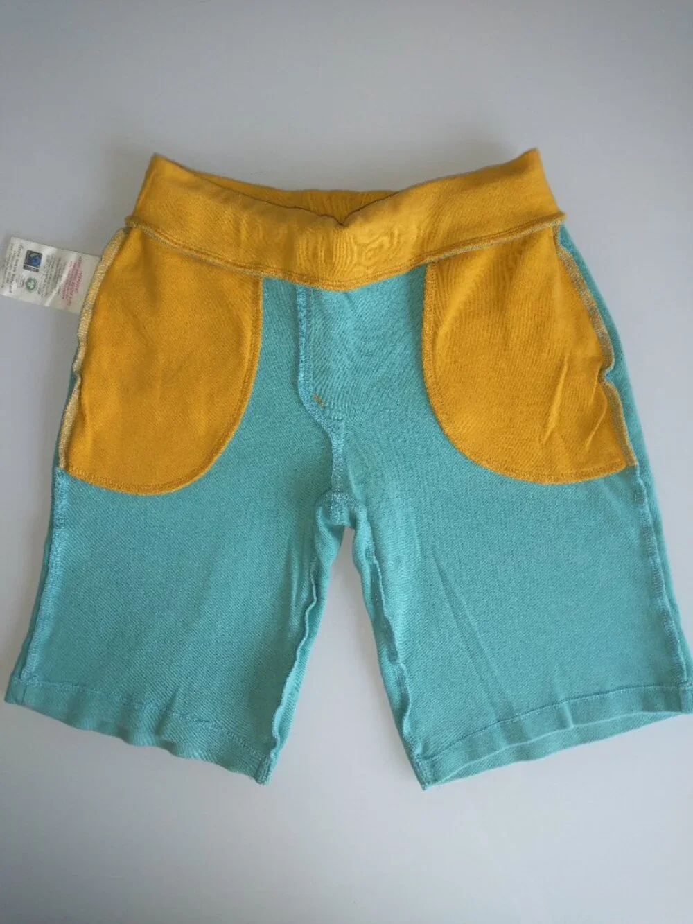Little Green Radicals Organic Cotton Jogger Shorts Peacock Blue Size 7 - 8 Y